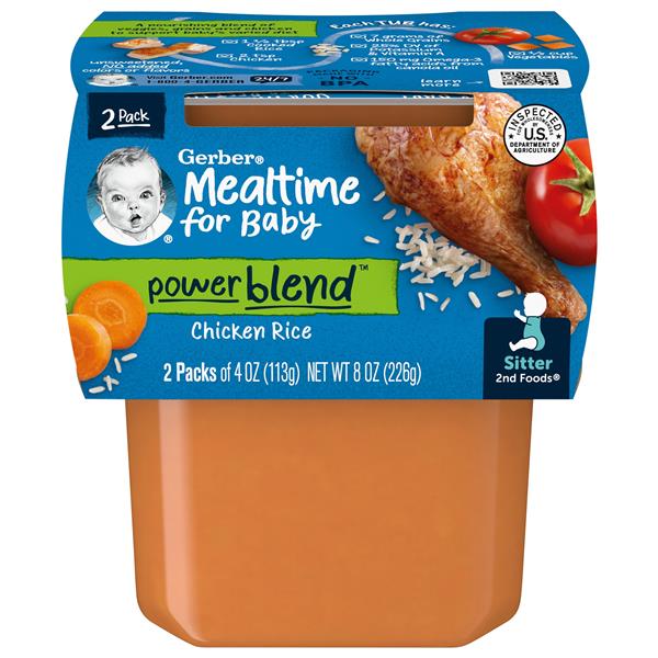 Gerber 2nd Foods Baby Foods, Chicken & Rice Baby Foods, 4 oz Tub