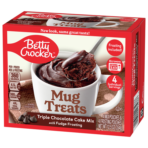 Betty Crocker Mug Treats Triple Chocolate Cake Mix with Fudge