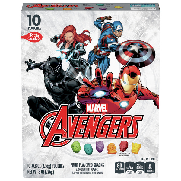 Betty Crocker Marvel Super Hero Assorted Fruit Flavored Snacks 10