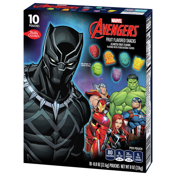 MARVEL アベンジャーズ Betty Crocker Marvel Super Hero Assorted Fruit Flavored Snacks 10
