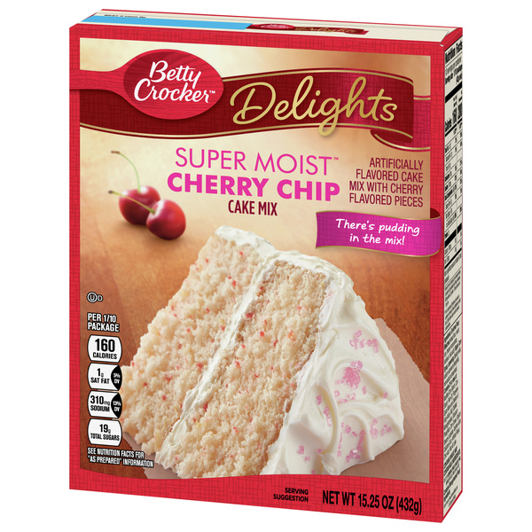 Betty Crocker Delights Super Moist Cherry Chip Cake Mix, 15.25 oz