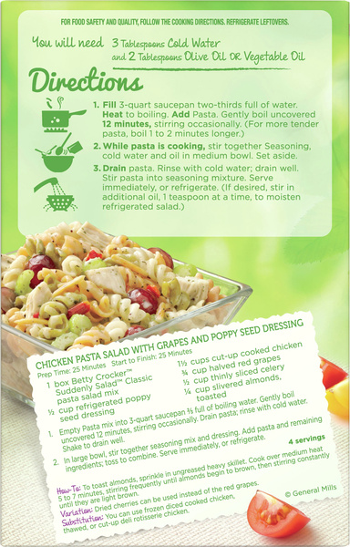 suddenly salad classic dressing recipe Betty Crocker Pasta Pasta Salad Mix classic pasta salad Color:Cabin Plaid White Blue Floral Spaghetti L2: Dress