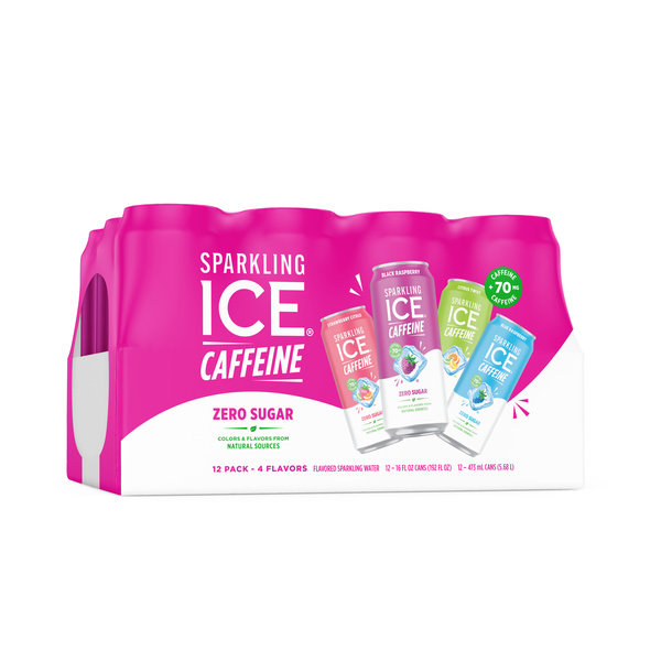 Sparkling ICE Caffeine Sparkling Water, Zero Sugar, 4 Flavors