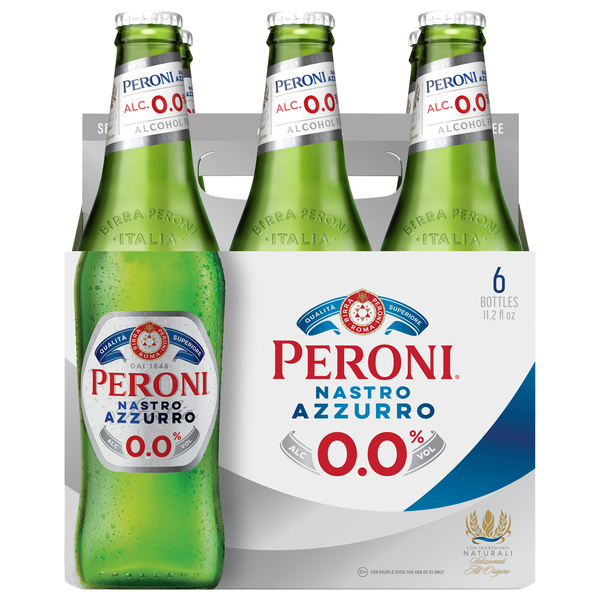 Peroni Nastro Azzurro 0.0 Malt Beverage, 6Pk | Hy-Vee Aisles