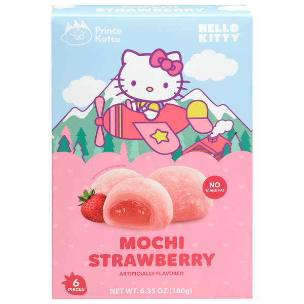 Prince Katsu Hello Kitty Mochi Strawberry 6Ct | Hy-Vee Aisles