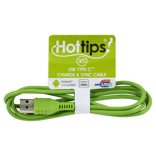 Hot Tips 3 Ft. Red SB Type-C Charge & Sync Cable | Hy-Vee Aisles