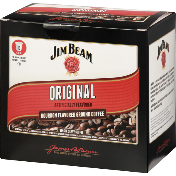 Jim Beam Original Bourbon Flavored Ground Coffee Single Serve Cups
