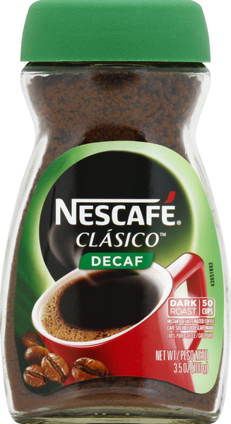 NESCAFE CLASICO Decaf Dark Roast Instant Coffee 3.5 oz. Jar | Hy