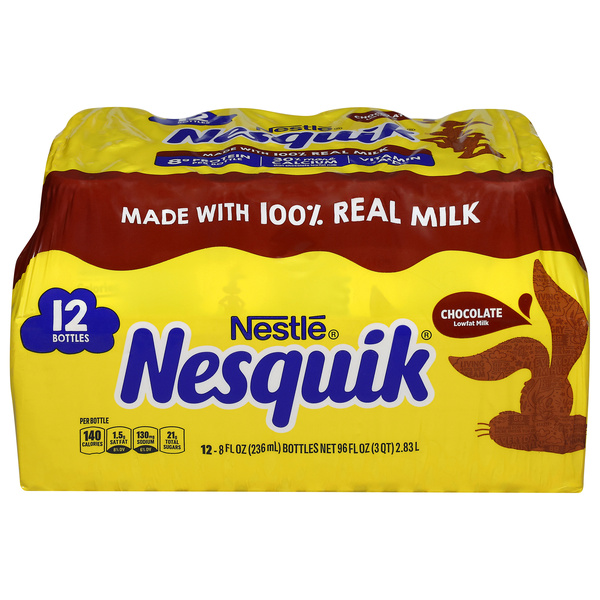 NESQUIK Chocolate Lowfat Milk 12Pk | Hy-Vee Aisles Online Grocery