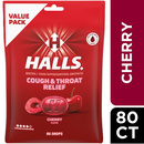 Halls Relief Cherry Flavor Cough & Sore Throat Drops