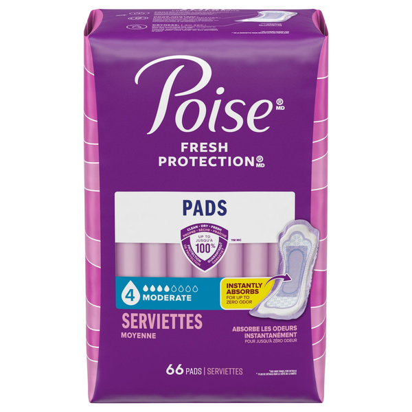 Poise Pads Regular Length Moderate Absorbency | Hy-Vee Aisles