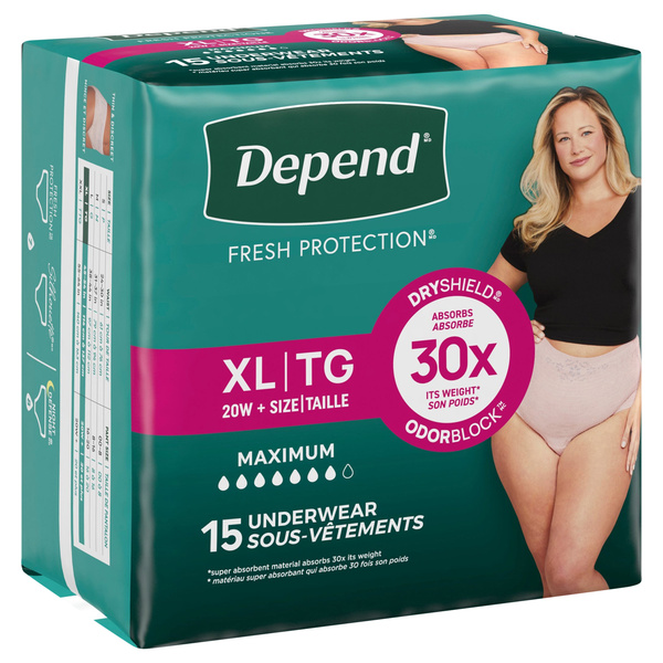 Depend for Women XL Maximum Absorbency Underwear, Blush Color | Hy