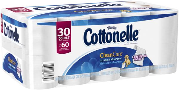 Kleenex Cottonelle Clean Care Double Roll 1-Ply Toilet Paper | Hy