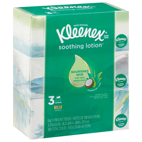 SKIN SOOTHING LOTION 3本セット Kleenex Soothing Lotion Facial Tissue 3-110Ct | Hy-Vee Aisles