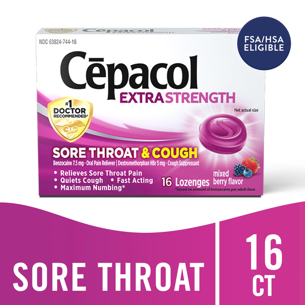 Cepacol Extra Strength Sore Throat & Cough Mixed Berry Oral Pain