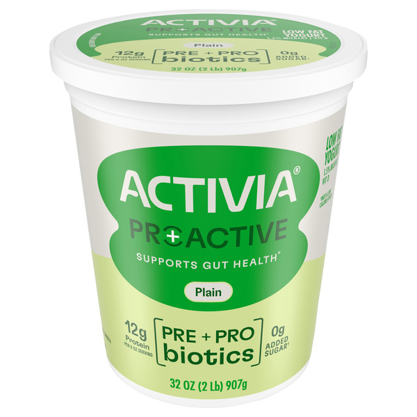Activia Proactive Plain Prebiotic and Probiotic Yogurt, 32 oz