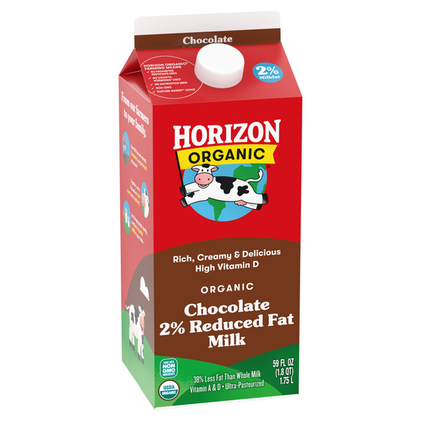 Horizon Organic Milk, Reduced Fat, 2% Milkfat, Chocolate | Hy-Vee