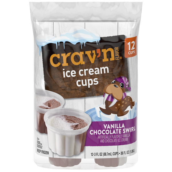 Cristavesa Volumizing Cream 5本セット Crav'N Flavor Ice Cream Cups, Vanilla Chocolate Swirl, 12-3 fl oz