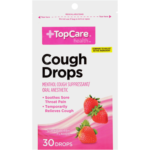 TopCare Menthol Strawberry Flavor Cough Drops | Hy-Vee Aisles
