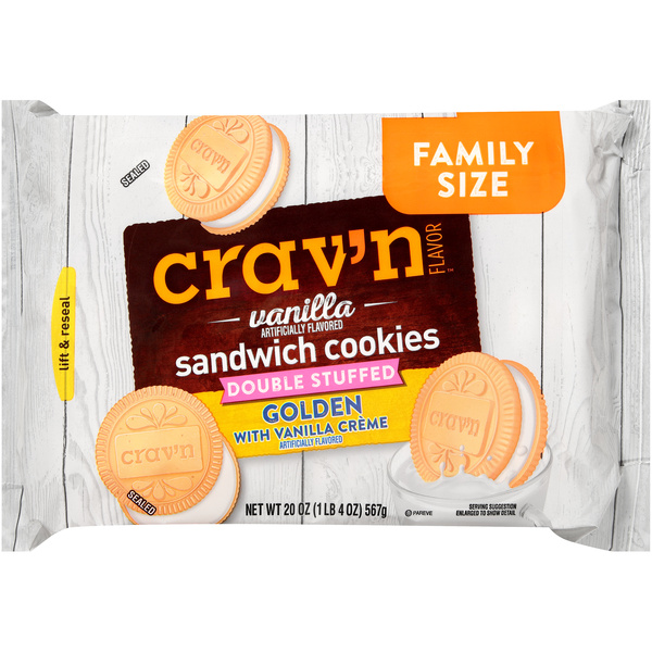 Crav'n Flavor Golden With Vanilla Creme Double Stuffed Vanilla