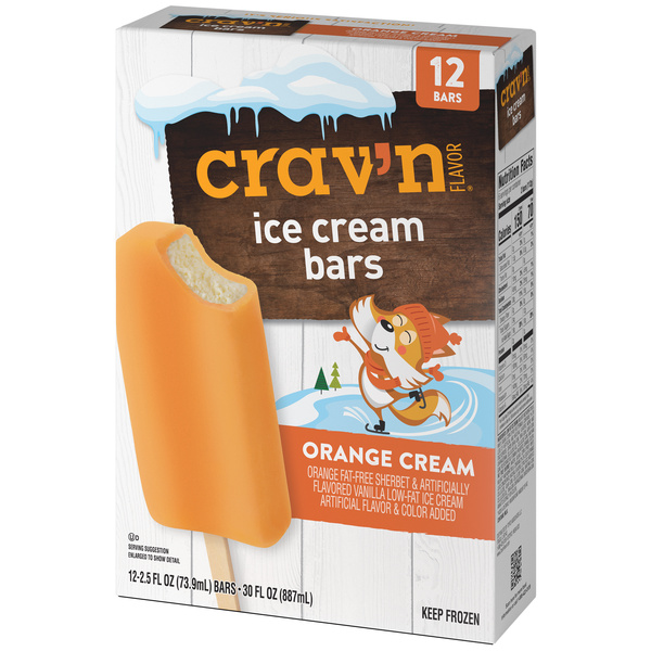 Crav'n Flavor Ice Cream Bars, Orange Cream 12-2.5 fl oz | Hy-Vee