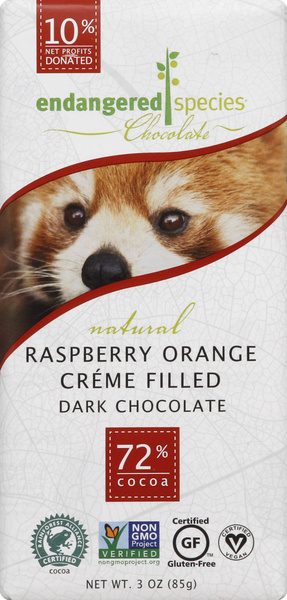 Endangered Species Chocolate Raspberry Orange Creme Filled Dark