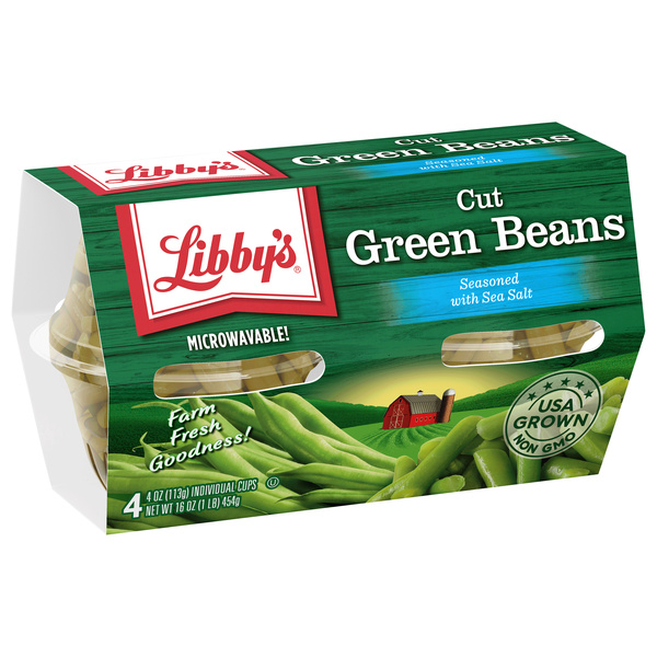 Libby's Microwavable Cut Green Beans Lightly Seasoned with Sea