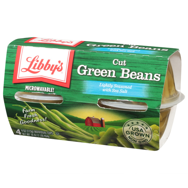 Libby's Microwavable Cut Green Beans Lightly Seasoned with Sea