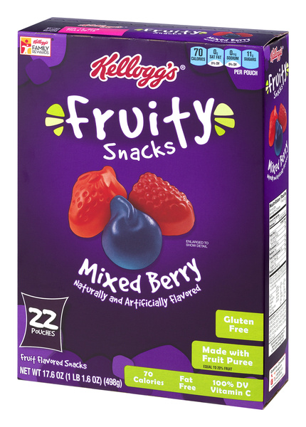 Kellogg's Mixed Berry Fruity Snacks 22-0.8 oz Pouches Value Pack