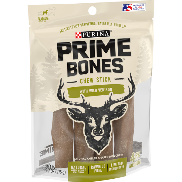 Purina Prime Bones Chew Stick With Wild Venison Medium Dog Treats
