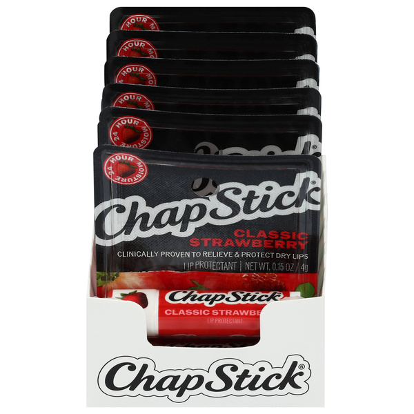 ChapStick Classic Strawberry Lip Protectant 1 Each, image courtesy of Hy-Vee
