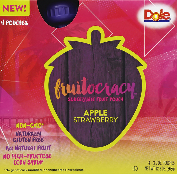 Dole Fruitocracy Apple Strawberry Squeezable Fruit 4Pk | Hy-Vee