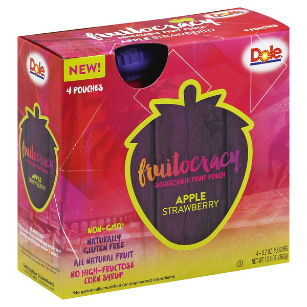 Dole Fruitocracy Apple Strawberry Squeezable Fruit 4Pk | Hy-Vee