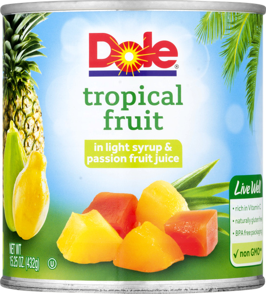 Dole Tropical Fruit In Light Syrup & Passion Fruit Juice | Hy-Vee