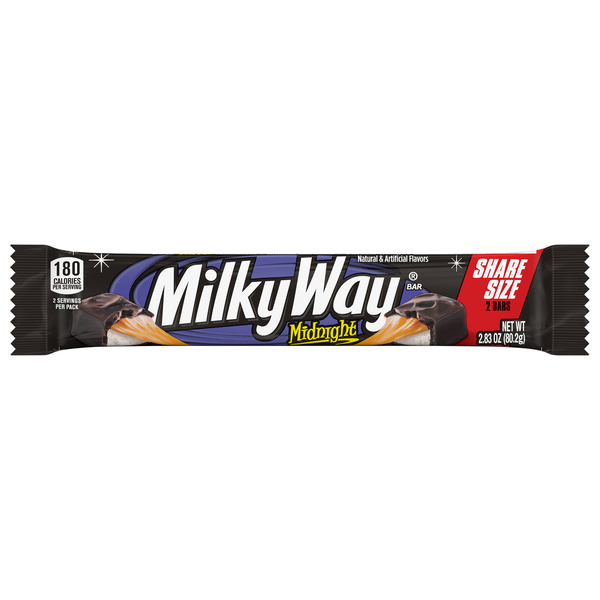 MILKY WAY Candy Midnight Dark Chocolate Bar, Share Size, 2.83 oz