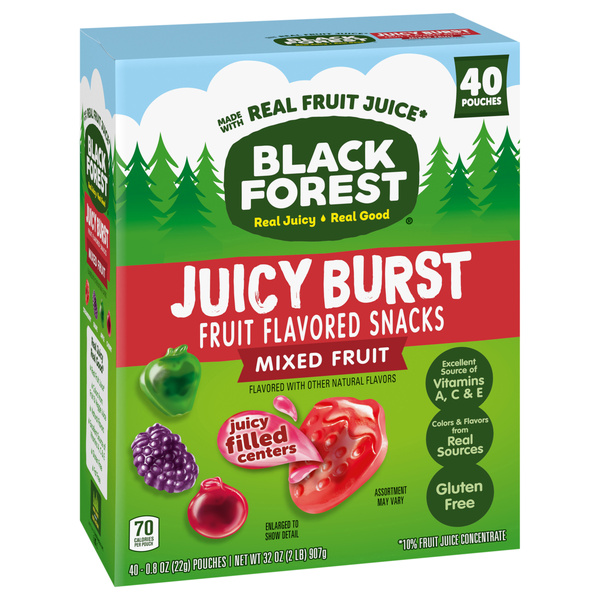 Black Forest Fruit Flavored Snacks, Mixed Fruit, 40-0.8 oz Pouches