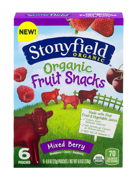 Stonyfield Organic Fruit Snacks Mixed Berry 6-0.8 oz Pouches | Hy