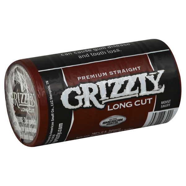 grizzly tobacco long cut Straight 1.2OZ Wintergreen FAT Cut Dip -