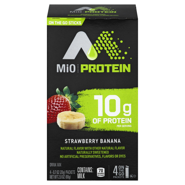 MiO Protein Strawberry Banana On The Go Drink Mix 4-0.7 oz
