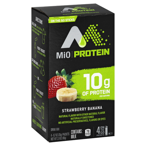 MiO Protein Strawberry Banana On The Go Drink Mix 4-0.7 oz