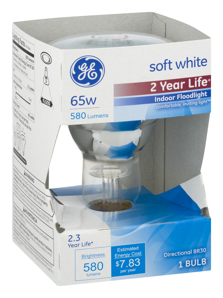 GE Soft White 65W Indoor Floodlight, image courtesy of Hy-Vee