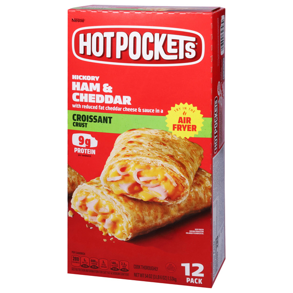Hot Pockets Hickory Ham and Cheddar, Croissant Crust, Frozen