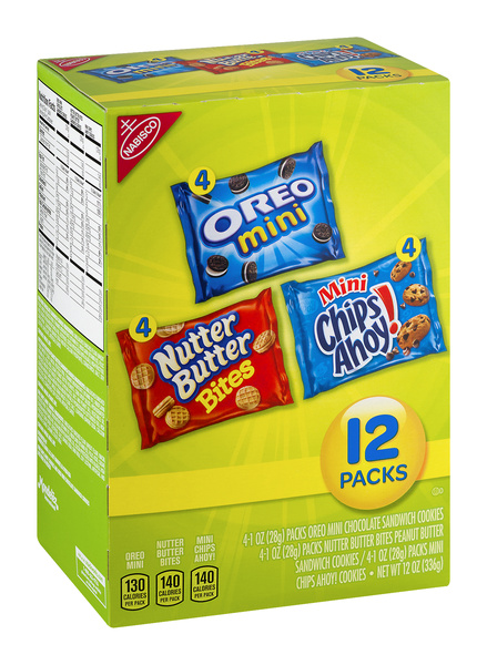 Nabisco Mini Chip Ahoy!, Nutter Butter Bites, Mini Oreo Cookies