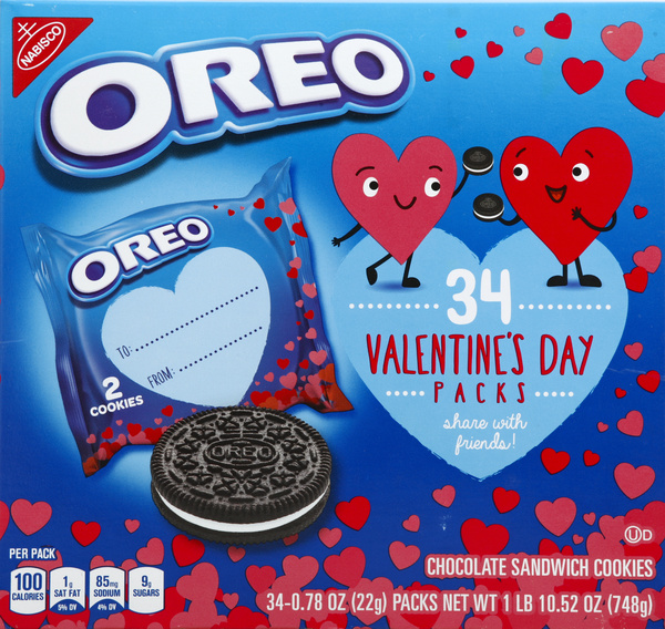 Nabisco Oreo Valentine's Day Packs Chocolate Sandwich Cookies 34