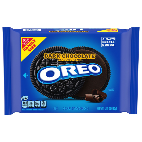Nabisco Oreo Dark Chocolate Sandwich Cookies Family Size | Hy-Vee
