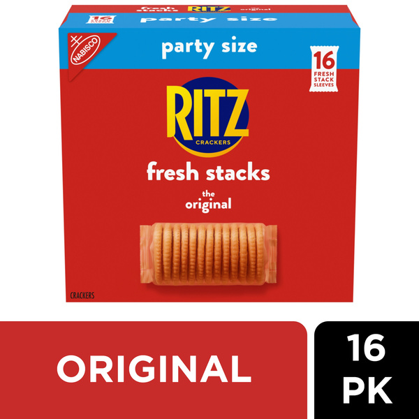 Ritz Fresh Stacks Original Crackers, Party Size, Travel Snacks, 16