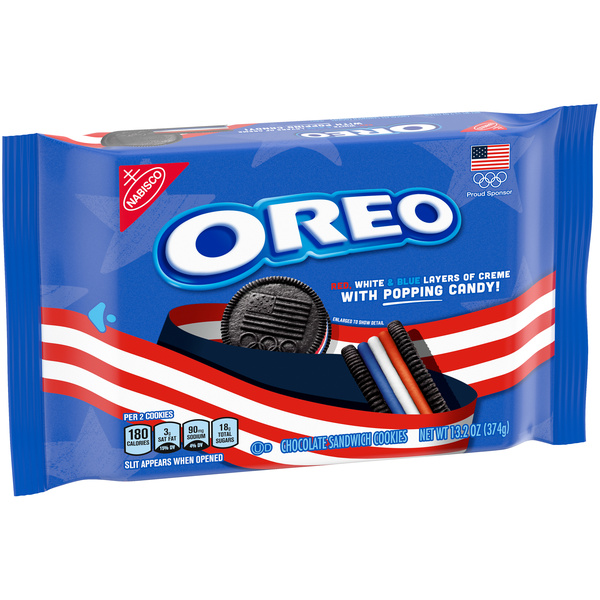 Nabisco Oreo Red, White & Blue Chocolate Sandwich Cookies 13.2 oz