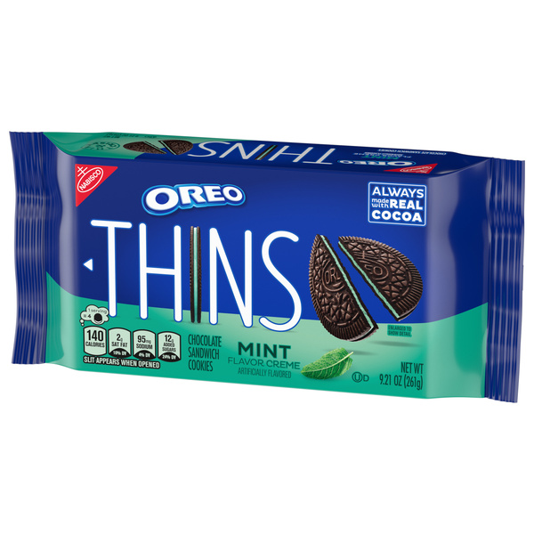 Nebisco Oreo Thins Mint Creme Chocolate Sandwich Cookies | Hy-Vee