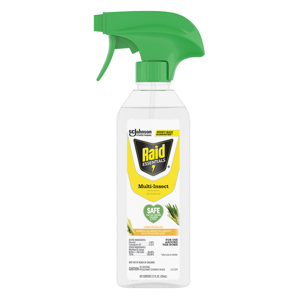 Raid Essentials Multi-Insect Killer 29, Trigger Spray, Lemongrass Scent, 12 fl oz