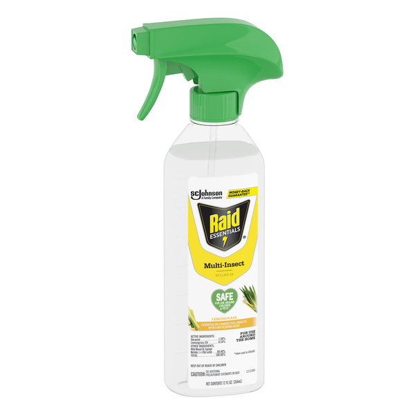 Raid Essentials Multi-Insect Killer Spray Bottle, Lemongrass | Hy